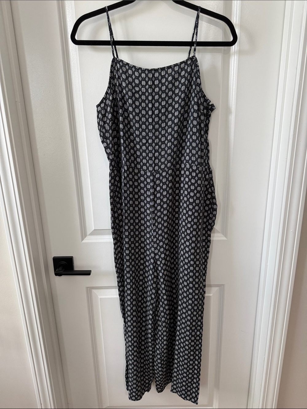 Hinge Jumpsuit Black and White Floral Print